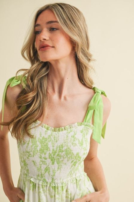 The Classic Summer Dress Long-GREEN