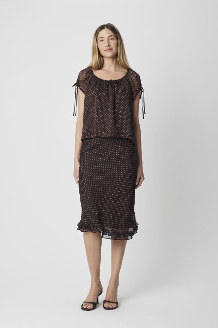 The Lauren Top - BROWN-BLUE